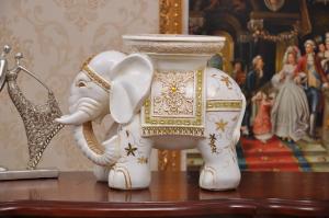 欧式家居摆件大象凳子白色新款彩义乌工艺品厂
