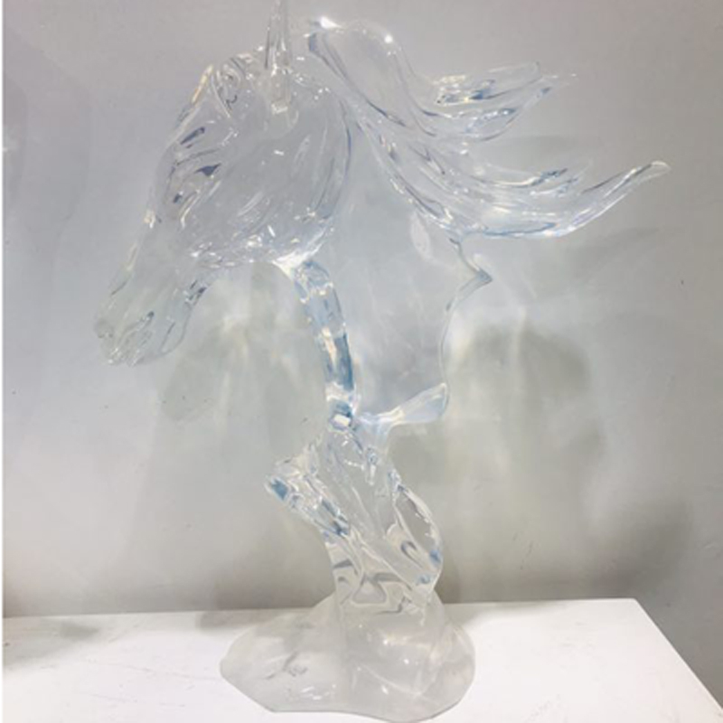 高透明树脂水晶工艺品马头摆件展示图2