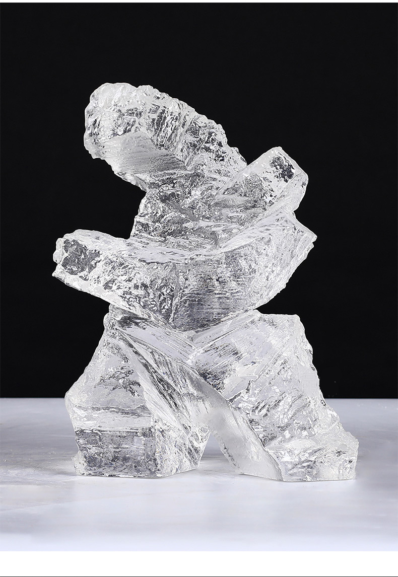 太极人新中式摆件玻璃钢透明雕塑左侧面图