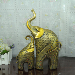 畅销家居摆件母子大象抽象树脂工艺品