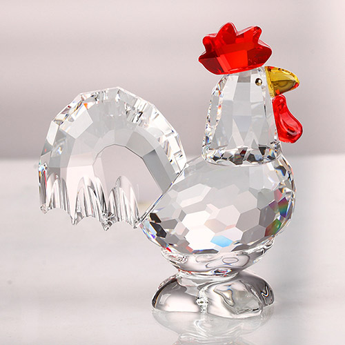 定制透明树脂工艺品现代简约水晶公鸡摆件装饰品