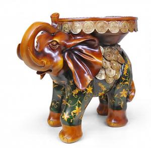 厂家直销大象凳子彩绘贴花高档树脂工艺品