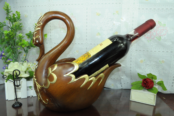 红酒架工艺品天鹅背上放红酒