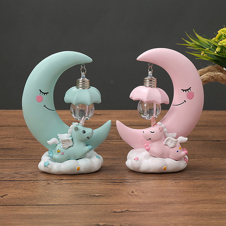 可以手工树脂diy工艺品月亮情侣小灯