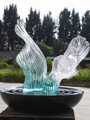 透明树脂工艺品浪花假山落地摆件雕塑工艺品定制 透明树脂工艺品浪花假山落地摆件雕塑工艺品定制