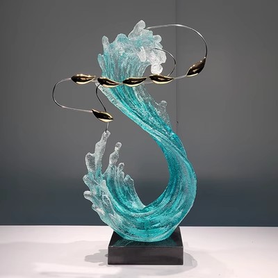 透明树脂工艺品浪花雕塑摆件的魅力-现代酒店家居 透明树脂工艺品浪花雕塑摆件的魅力-现代酒店家居